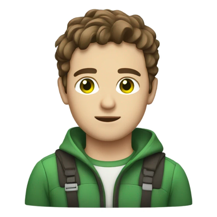 Young man with brown hair green eyes driving a boat sticker