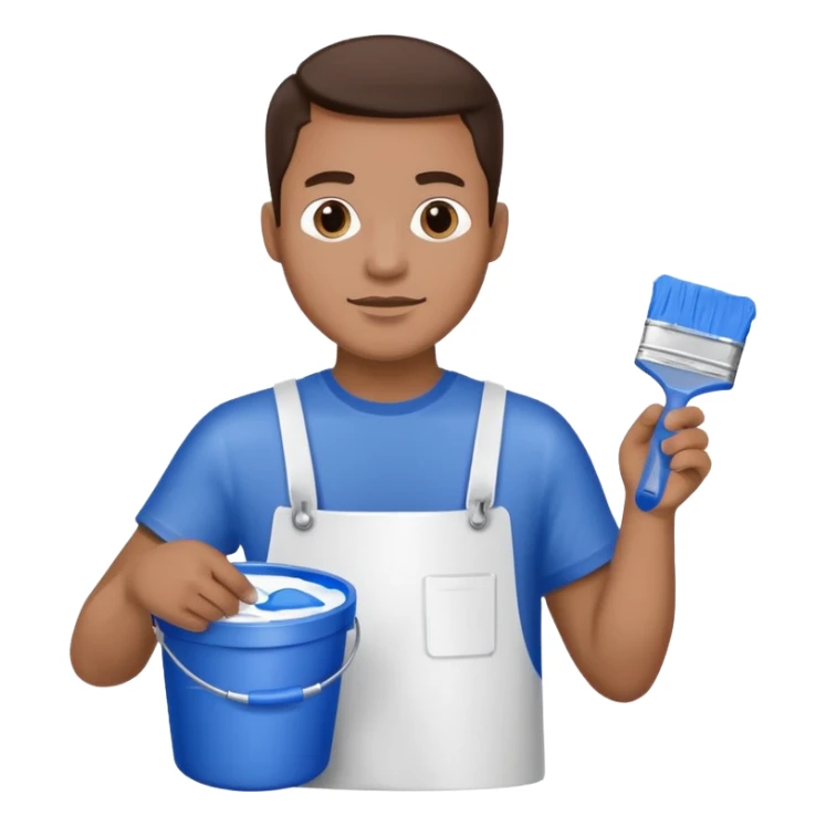 male face with color bucket sticker