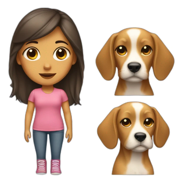 Girl with a closed eye dog sticker