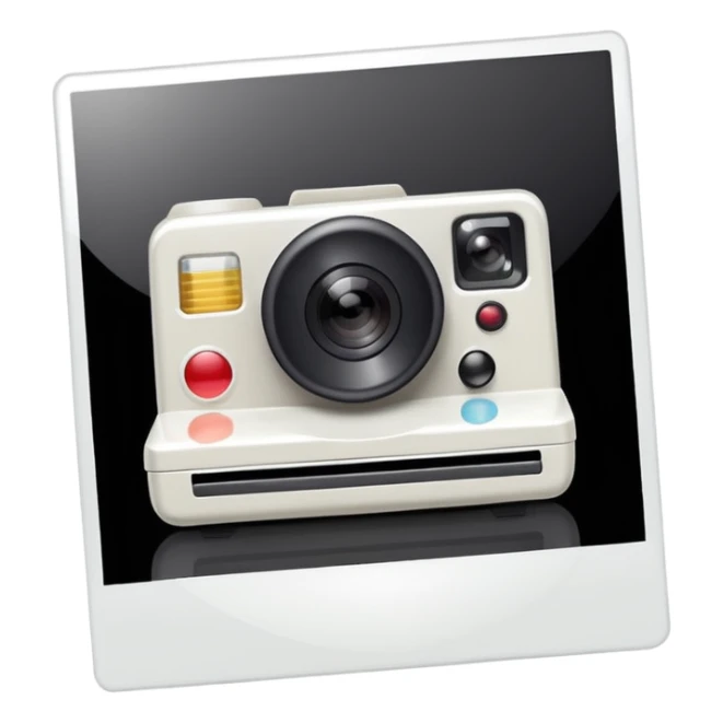 blank polaroid photo, with a faint reflection, no text sticker