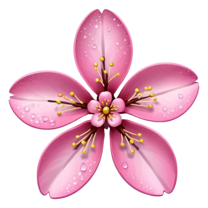Stylized pink glitter cherry blossom flower (sakura) sticker