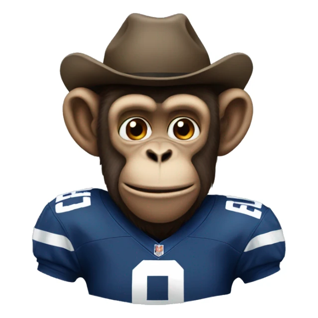 Monkey wearing a cowboys jersey sticker