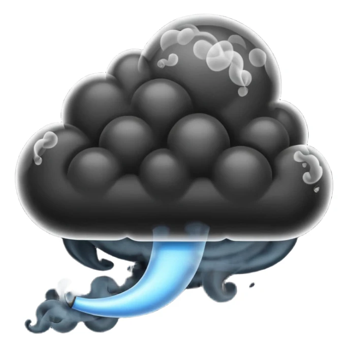 curved, black, poisonous, black smoke emitted sticker