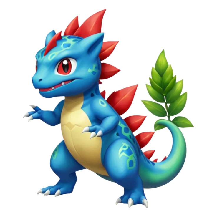 Shiny Aural Bulbasaur-Charmeleon-Inteleon-Sceptile-Greninja-Fakémon-fusion (full body) sticker