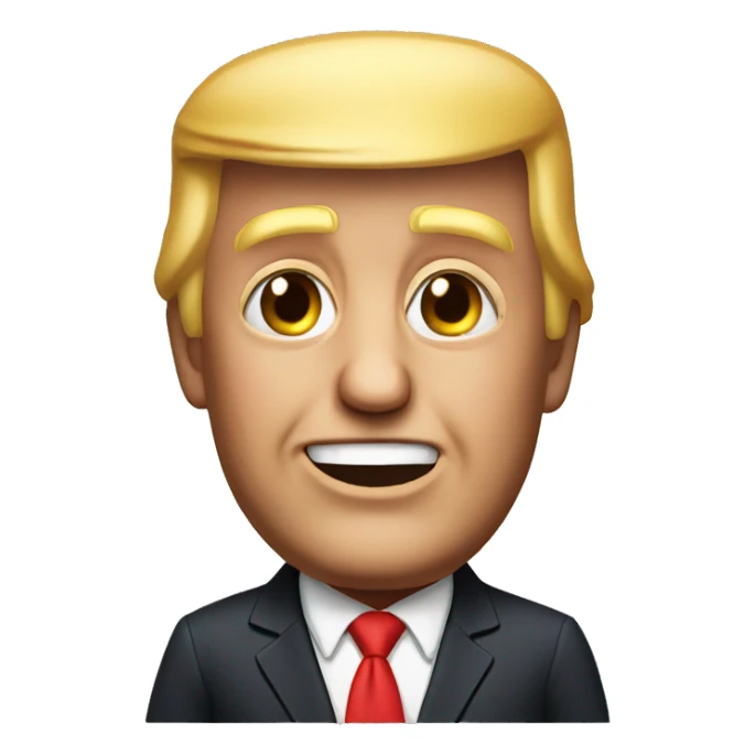 TRUMP happy photorealistic serious sticker