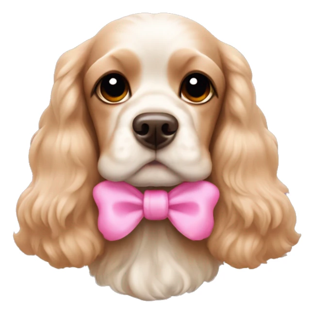 American Cocker Spaniel with pink bows on its ears sticker