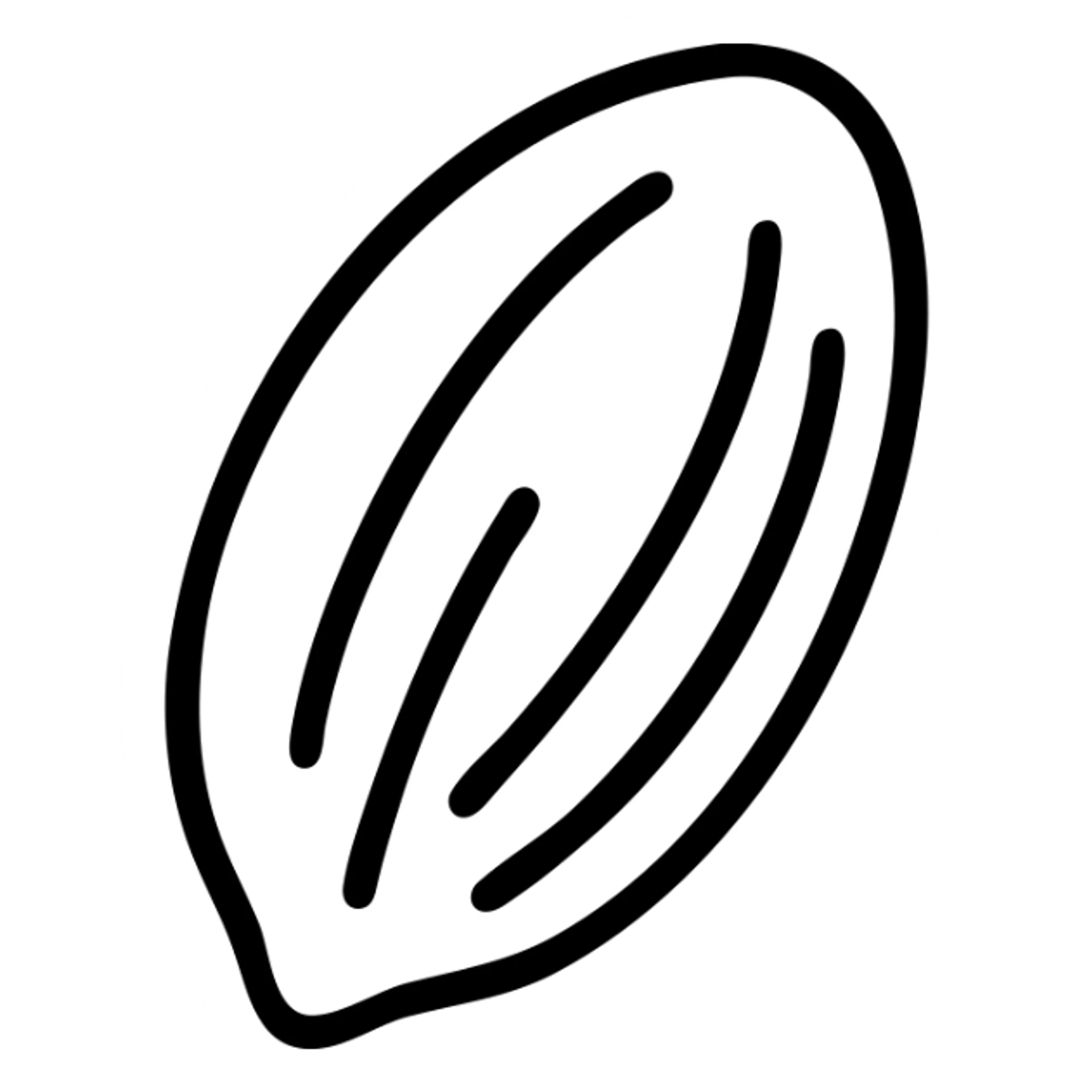 minimalist outlined icon of a tonka bean sticker