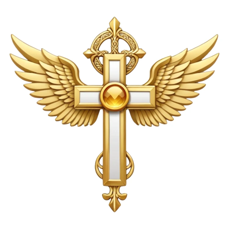 Symbol of cross with  wings on left and right  sticker