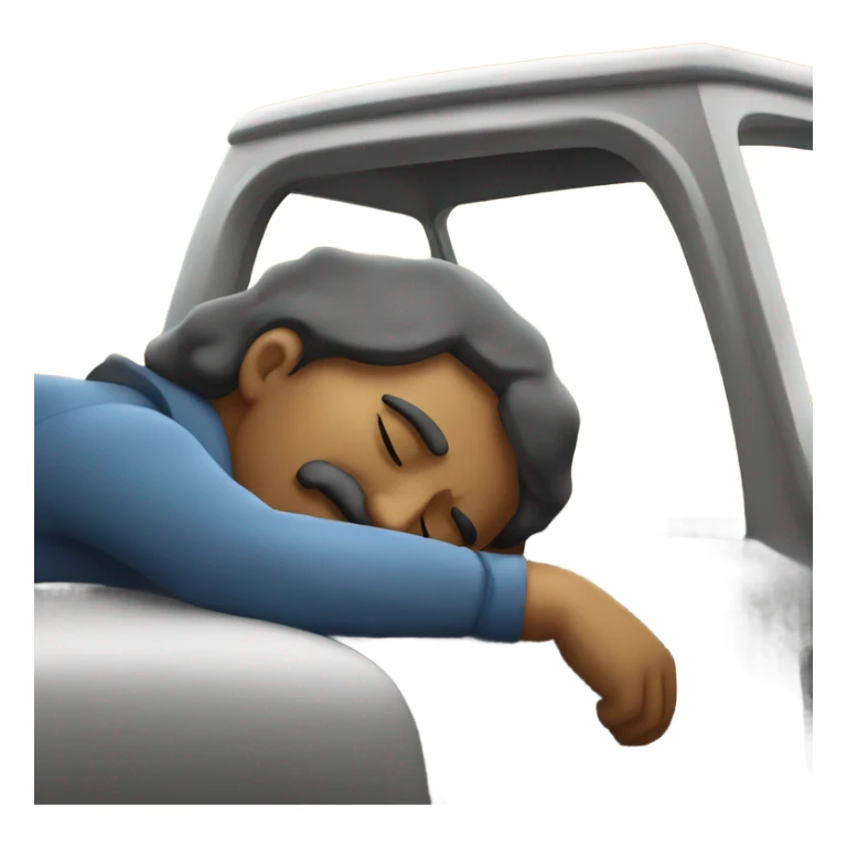 Sleeping man with a mustache in a truck sticker