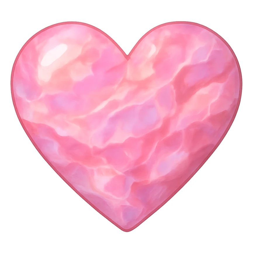 heart with a pink opal gemstone effect, clean digital illustration, no background sticker