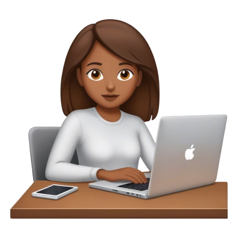 Brown hair woman with a laptop  sticker