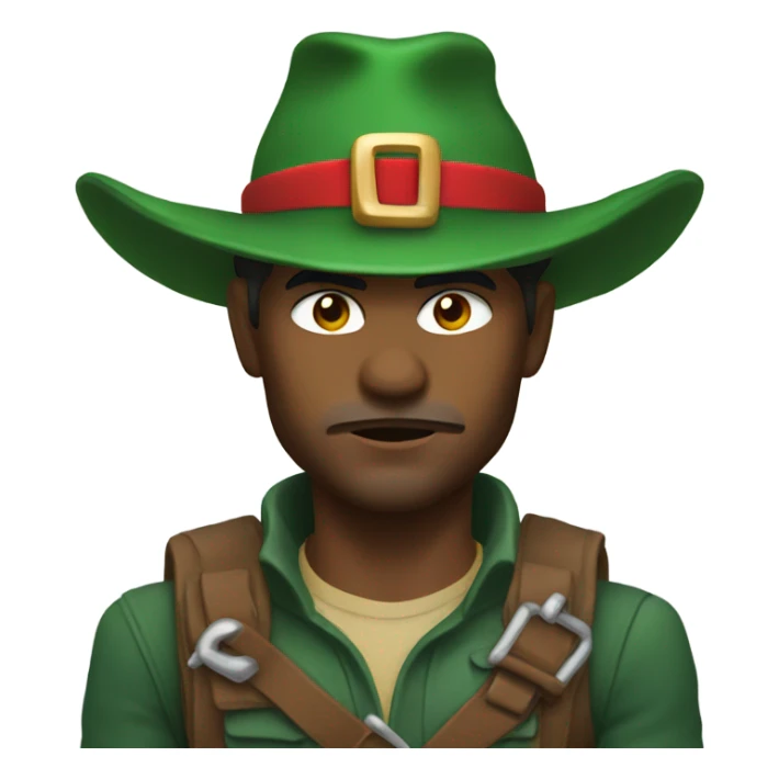 Fierce male ranger wearing santa hat sticker