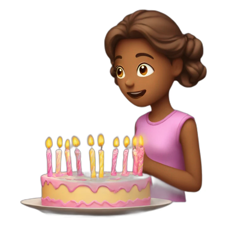 girl blowing out candles sticker