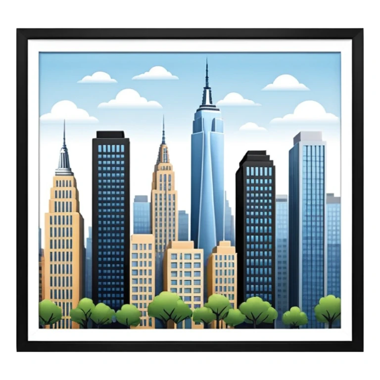 new york city buildings sticker