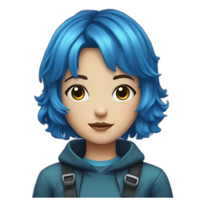 ramona flowers blue hair sticker