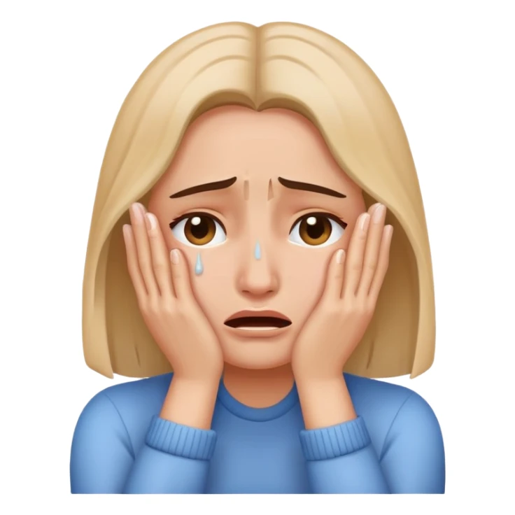 crying woman covering her face with hands sticker