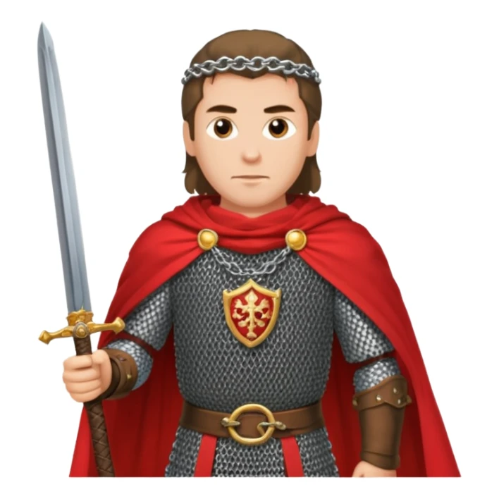 Russian prince Alexander Nevsky in chain mail and with red mantle sticker