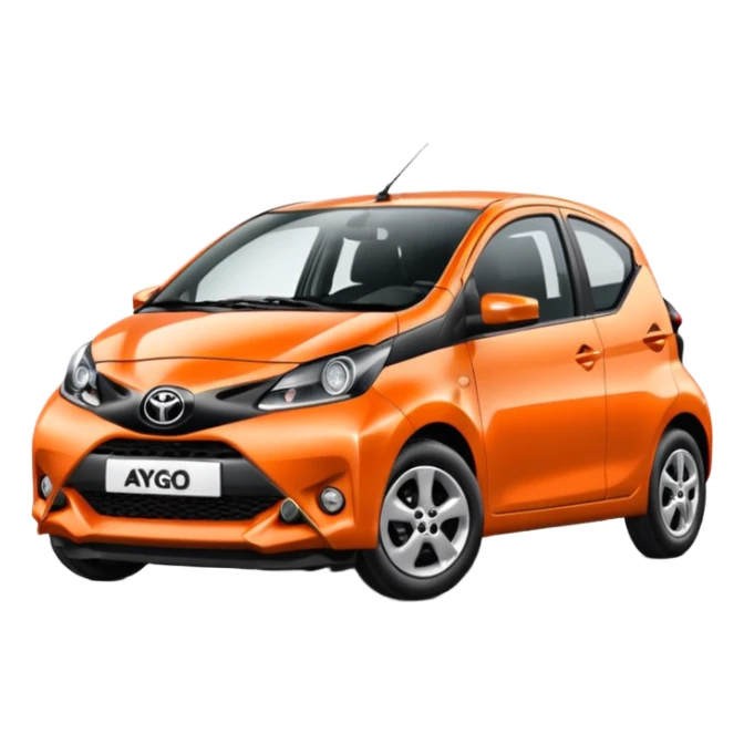 Make an emoji of an orange Toyota aygo sticker