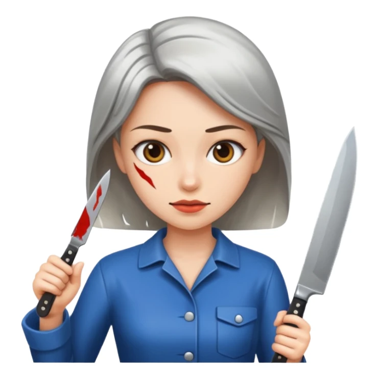 Woman with a knife sticker