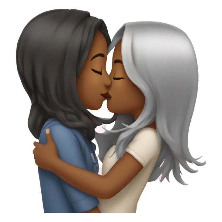 girl kissing girl sticker