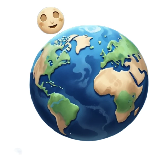 earth and the moon add stars make it less reallistic sticker