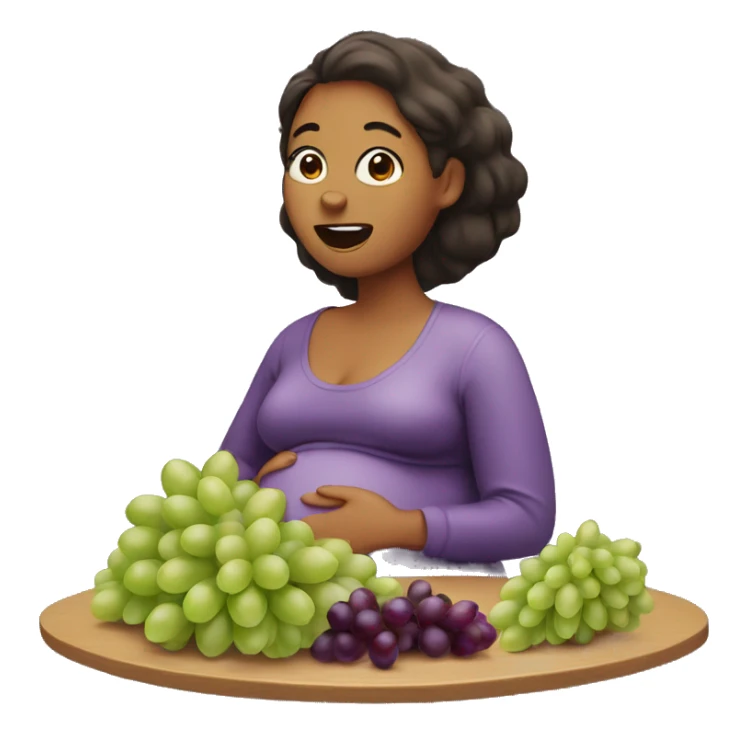 Pregnant lady eating grapes sticker