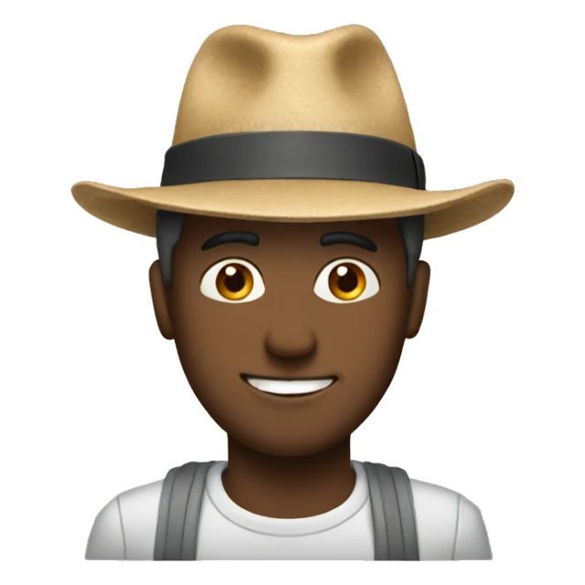 A guy with a hat sticker