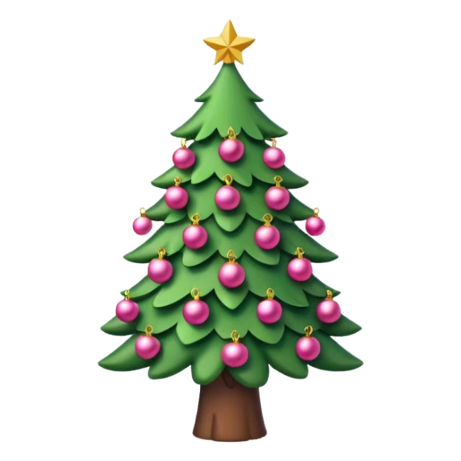 Cute christmas tree with pink decoration sticker