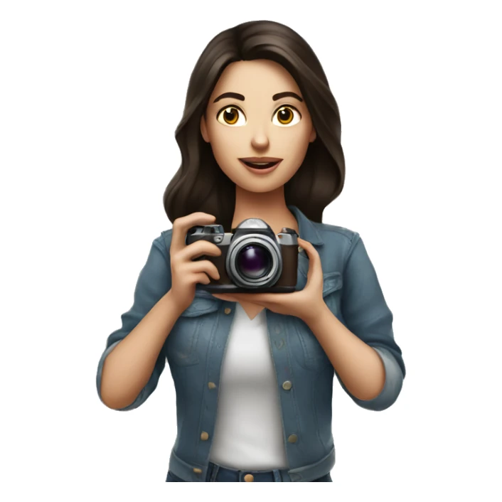 woman photographer iPhone taking photo brunette sticker