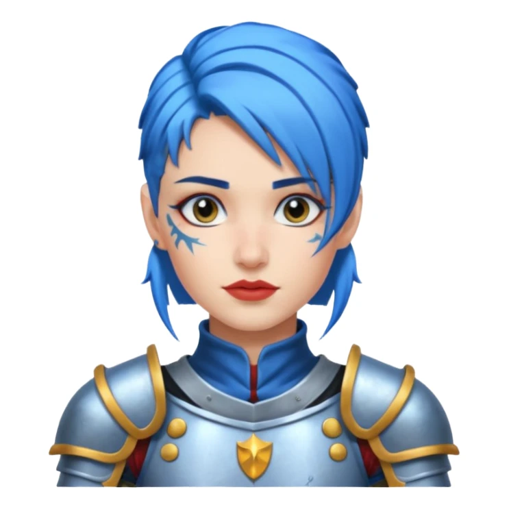 female tattooed knights blue haired sticker