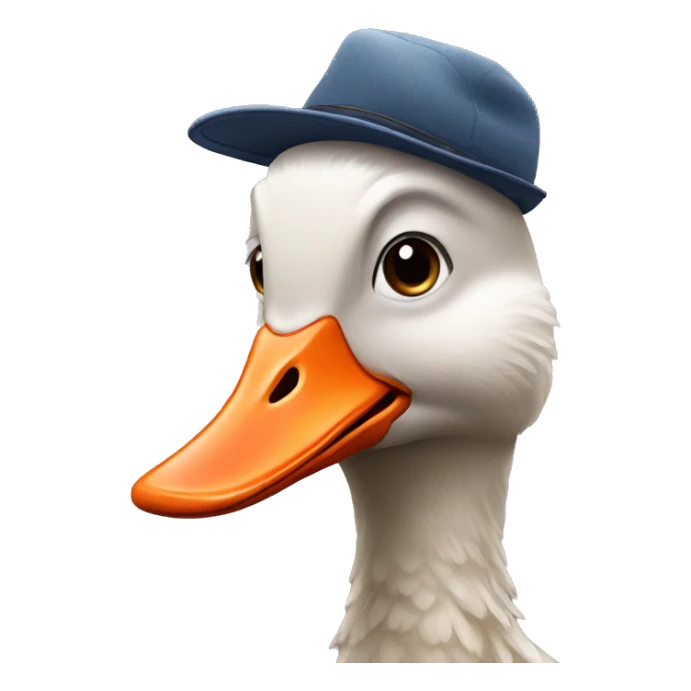 Goose wearing a hat sticker