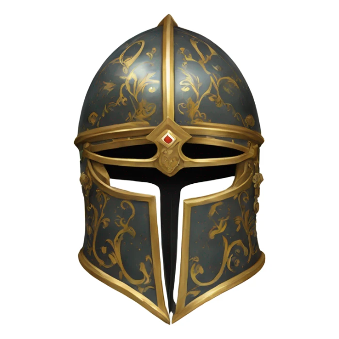 ornate french full-face armet helmet intricate inlays sticker