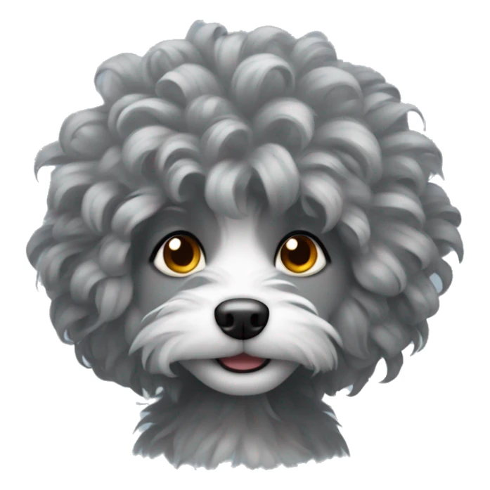 spirally haired grey little but not too little dog  sticker