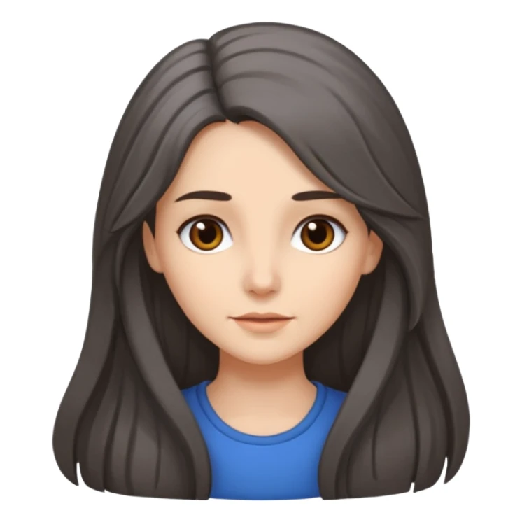 brunette girl long hair with more gray hairs sticker