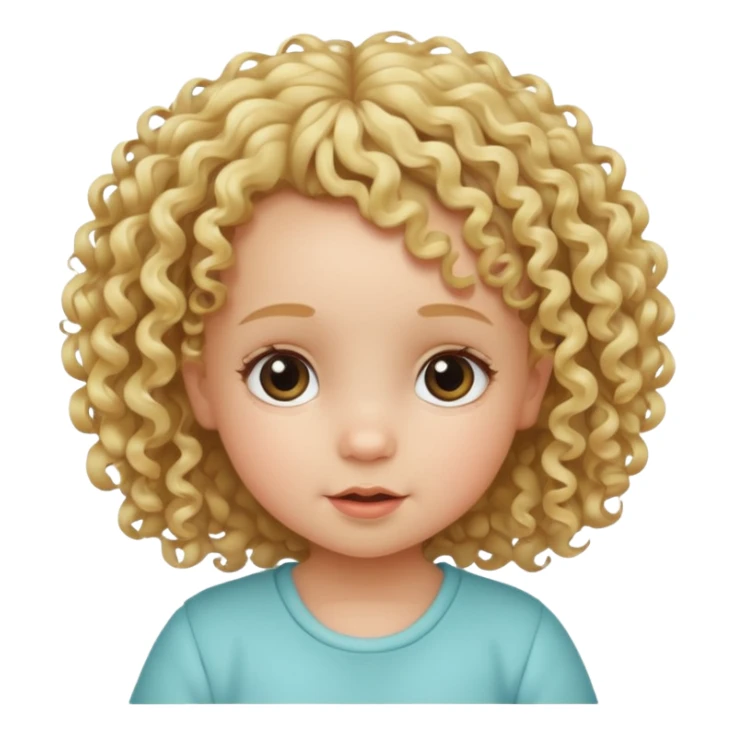 kıvırcık saçlı kız bebek kumral sticker