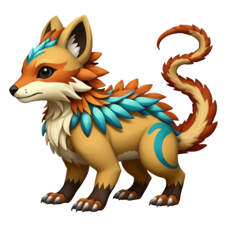 Rare realistic exotic cute epic pretty beautiful handsome gorgeous aesthetic colorful vibrant Vernid-Protogen-Primagen-Wickerbeast-species-Fakemon-creature by LiLaiRa, beautiful intricate markings, full body sticker