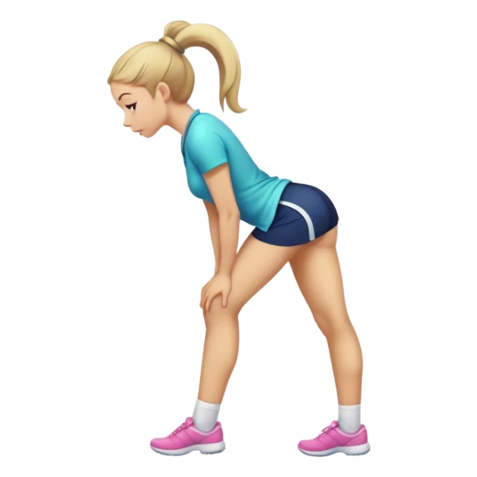 Une fille avec les jambes arquées qui se penche vers le bas  sticker