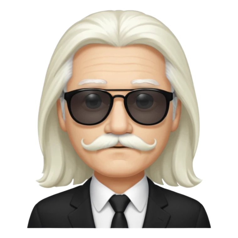 long white hair and  mustached man in sunglasses sticker