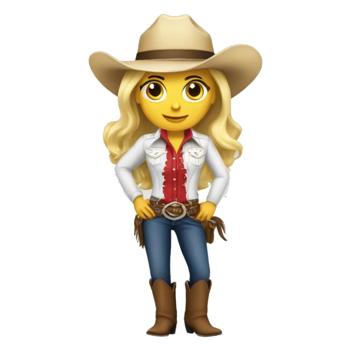 Blonde white cowgirl  sticker