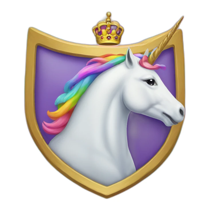 Coat-of-arms-held-by-rainbow-unicorns sticker