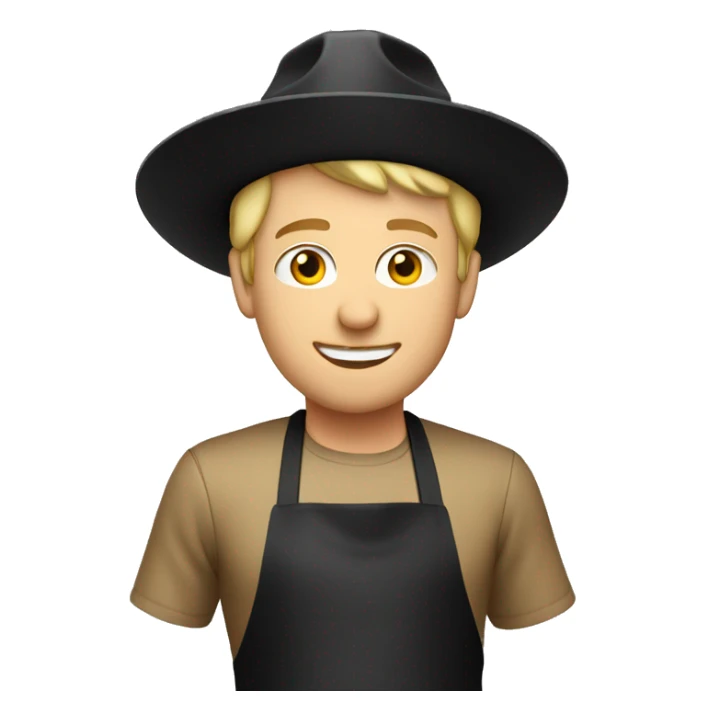 Blonde Caucasian man wearing black hat cooking  sticker
