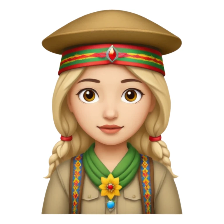 A girl with Kurdish hat sticker
