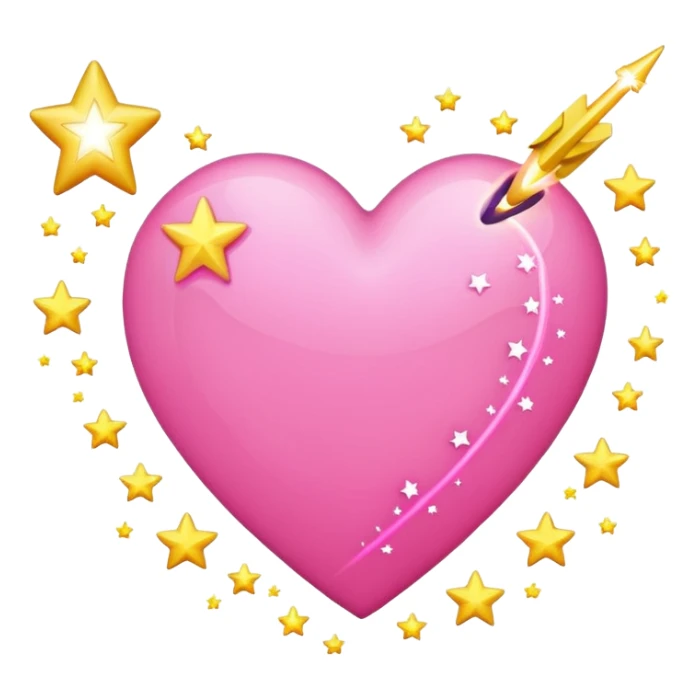 pink heart shooting star lines wand emoji sticker