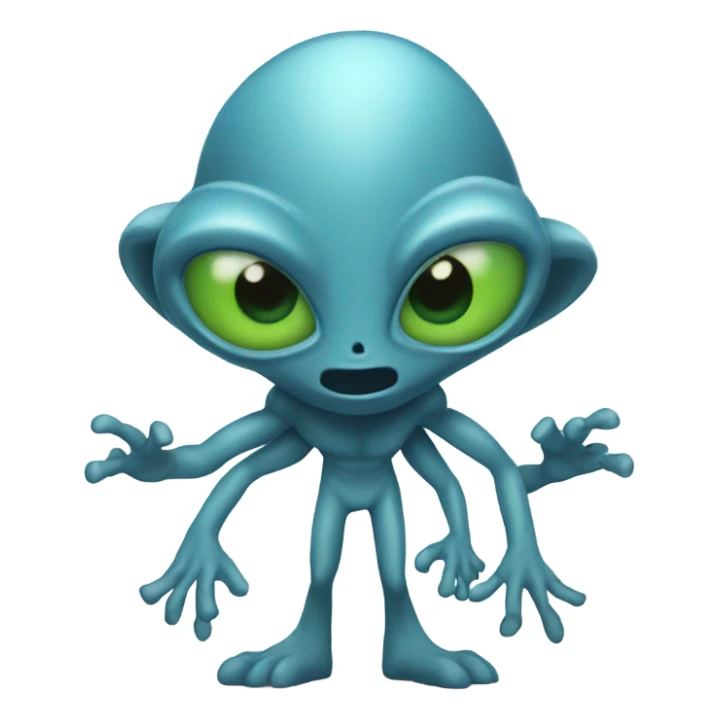 An alien with 6 arms and 5 eyes and 3 tails  sticker