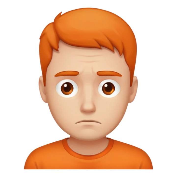Sad man wearing orange shirt  sticker