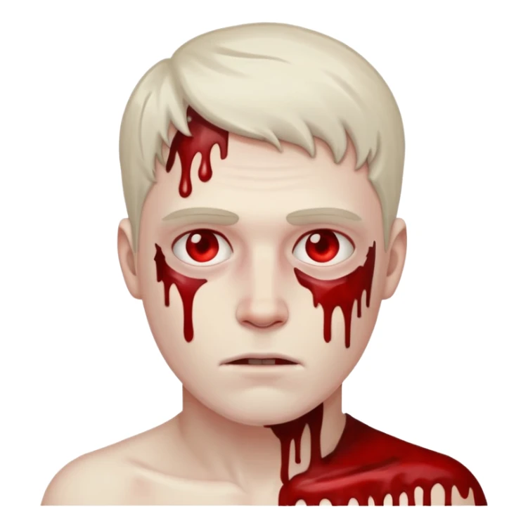 white man covered in blood sticker