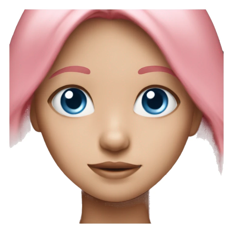 child with pink long hair and blue eyes sticker