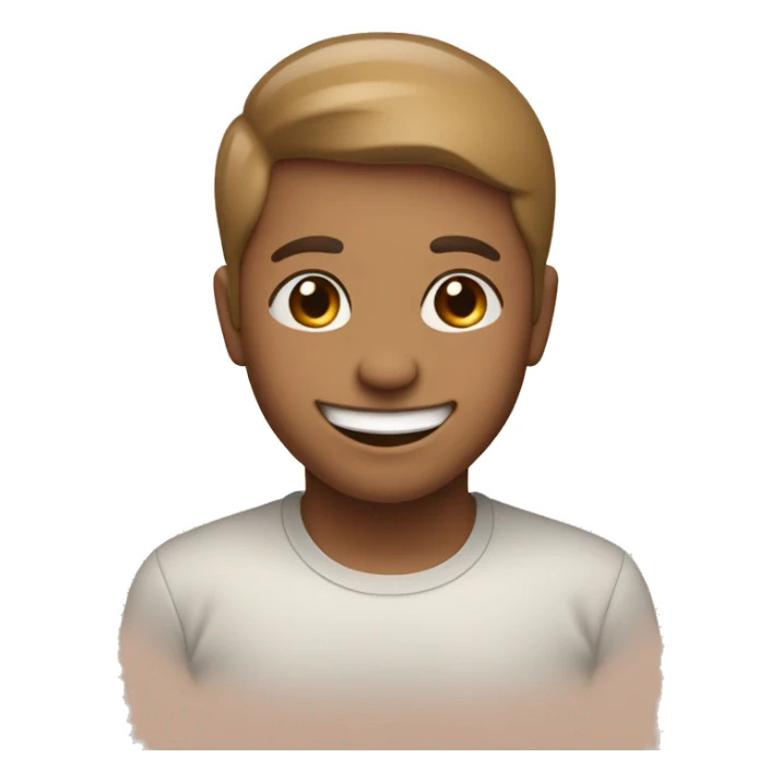 Blushing Smile: A warm, soft smile with a light brown blush on the cheeks, conveying happiness and friendliness sticker