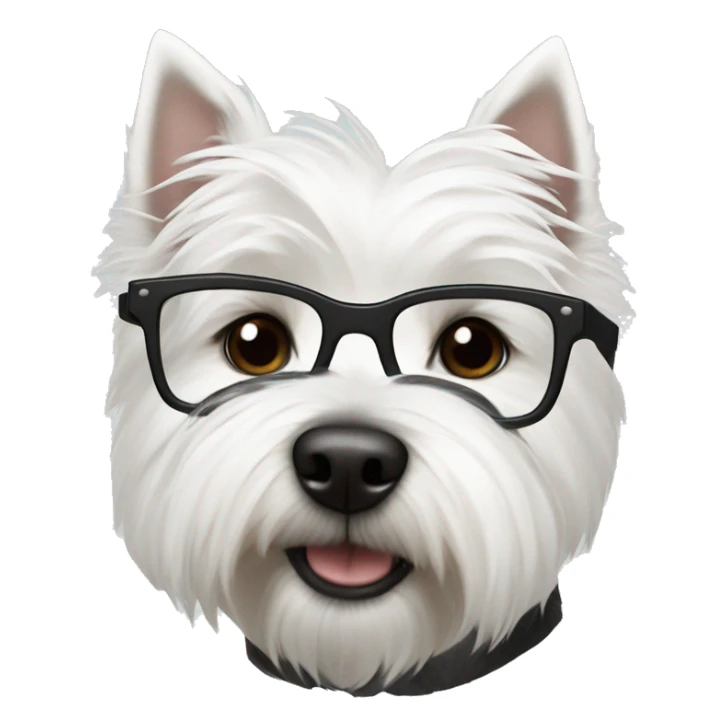 west highland white terrier with black glasses sticker