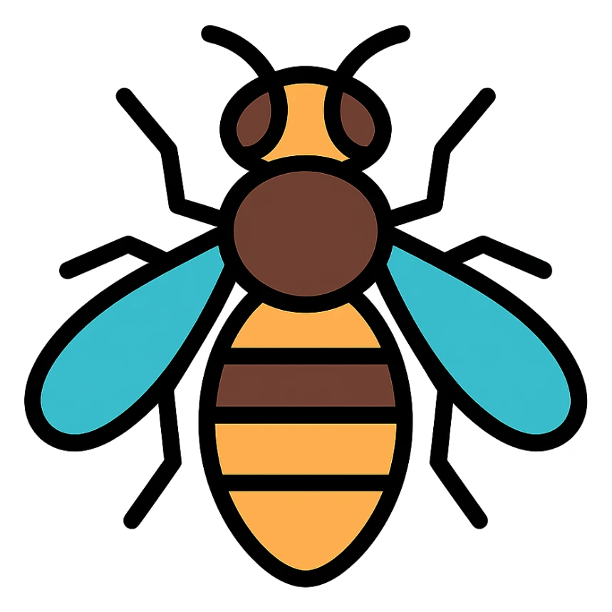 color outline icon of a dronefly insect sticker